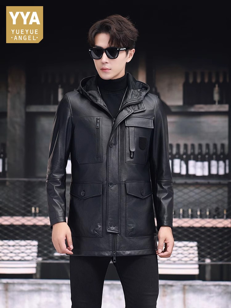 Winter Business Männer Arbeit  – Leather Work Jacket With Hood Bewertung und Preis