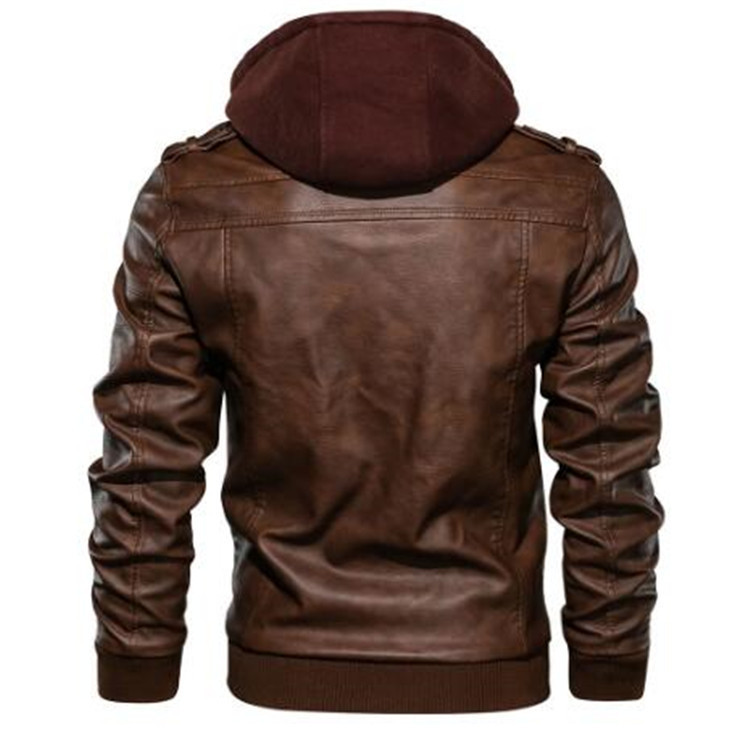 Herren Kapuzenmäntel PU-Jacken – Leather Work Jacket With Hood Bewertung und Preis