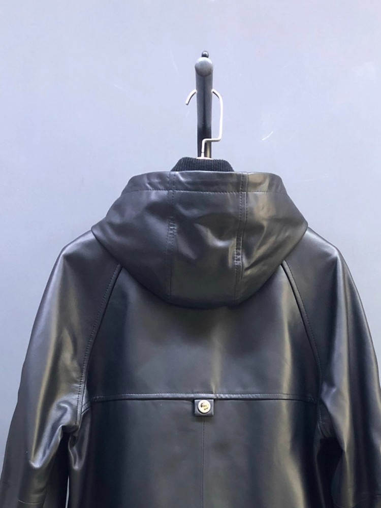 Bestseller Herbst Damen Natürl – Leather Work Jacket With Hood Bewertung und Preis