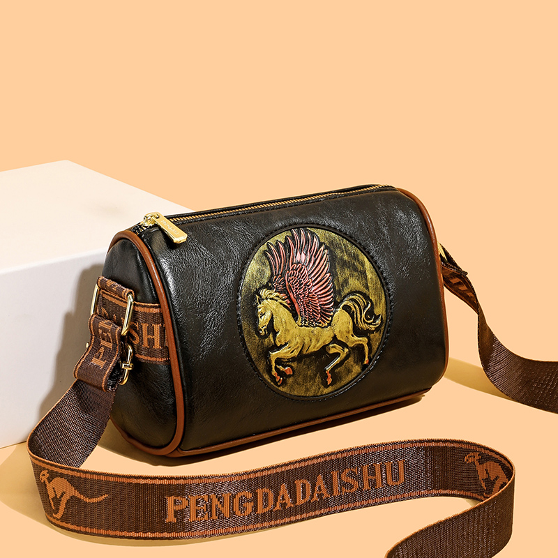 Retro-Schultertasche aus geprä – Leatherwork Flowers Bewertung und Preis
