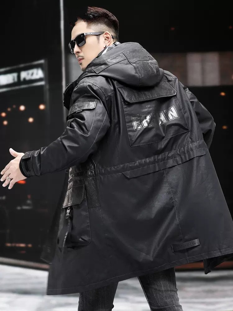 Winter Echtes Leder Mantel Män – Leather Work Jacket With Hood Bewertung und Preis