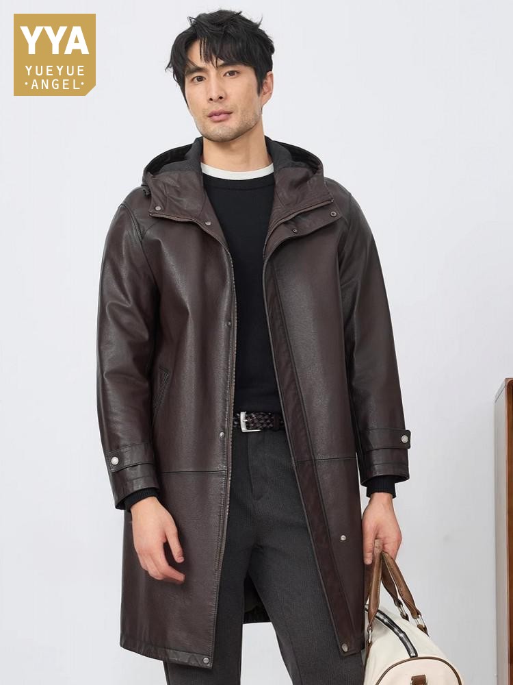 Mode Herren Herbst Neue Mit Ka – Leather Work Jacket With Hood Bewertung und Preis