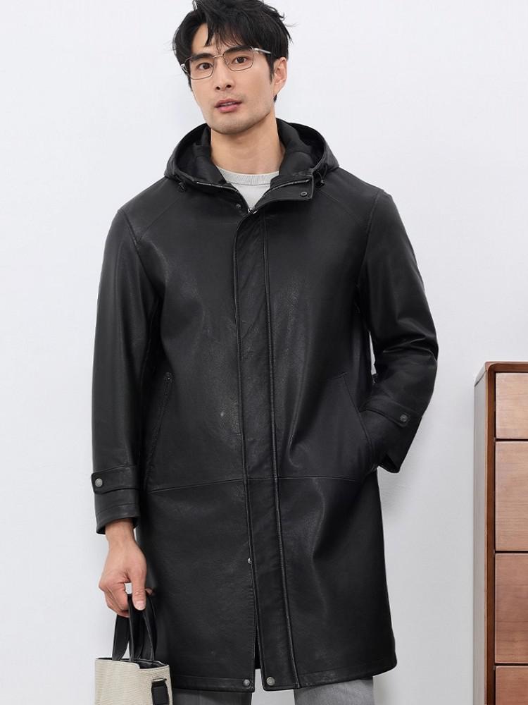 Mode Herren Herbst Neue Mit Ka – Leather Work Jacket With Hood Bewertung und Preis