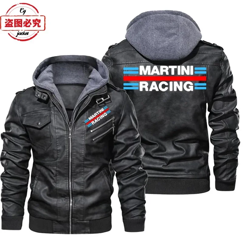 Martini Racing Logo Bedruckte  – Leather Work Jacket With Hood Bewertung und Preis