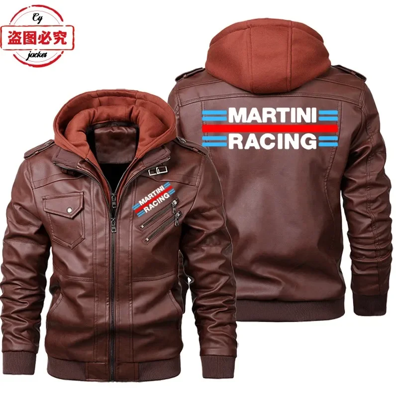 Martini Racing Logo Bedruckte  – Leather Work Jacket With Hood Bewertung und Preis