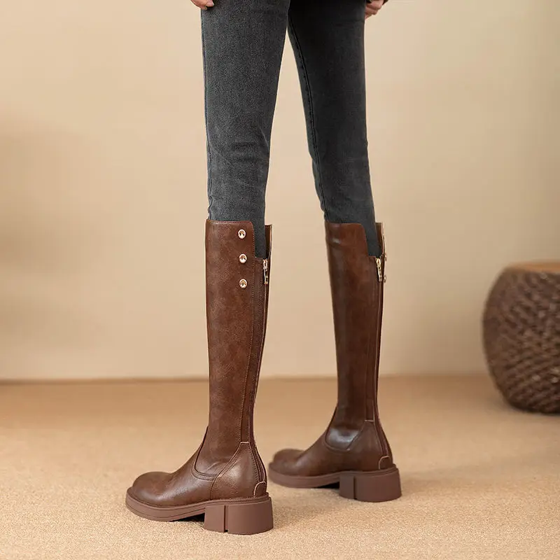 Herbst Winter Mittleren Absatz – Leather Work Leather Bewertung und Preis