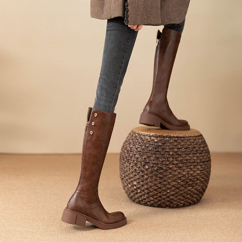 Herbst Winter Mittleren Absatz – Leather Work Leather Bewertung und Preis
